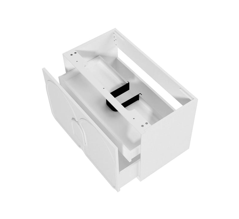 Otti Laguna Mark Ii Matte White 900mm Single Bowl Wall Hung Vanity