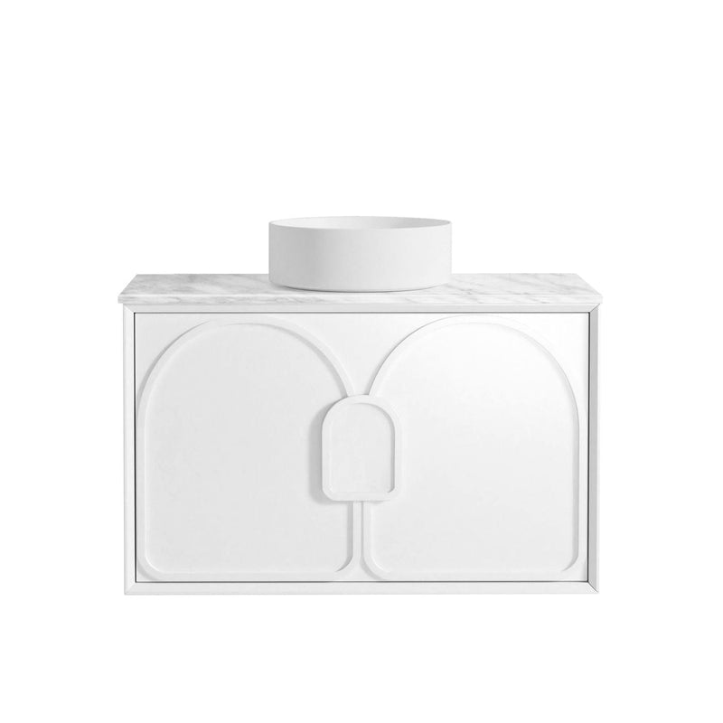 Otti Laguna Mark Ii Matte White 900mm Single Bowl Wall Hung Vanity