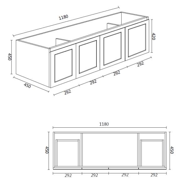 Loca Wall Hung Vanity 1200mm