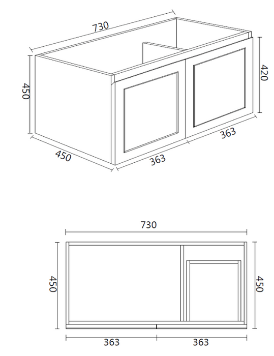 Loca Wall Hung Vanity 750mm