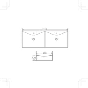 Lusso 111 Ceramic Double Bowl Basin - Aqualux Bathrooms- Mercio