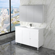 ABS Riva - Riva Less Freestanding Single Bowl Vanity 1200mm - Gloss White - Aqualux Bathrooms