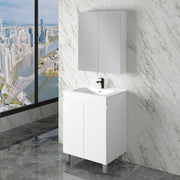 ABS Riva - Riva Less Freestanding Single Bowl Vanity 600mm - Gloss White - Aqualux Bathrooms