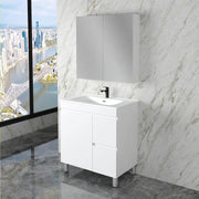 ABS Riva - Riva Less Freestanding Single Bowl Vanity 750mm - Gloss White - Aqualux Bathrooms