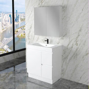 ABS Riva - Riva Less Freestanding Single Bowl Vanity 750mm - Gloss White - Aqualux Bathrooms