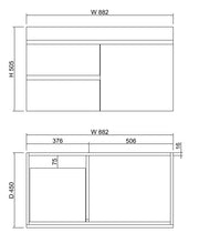 ABS Riva - Riva Less Wall Hung Single Bowl Vanity 900mm - Gloss White - Aqualux Bathrooms