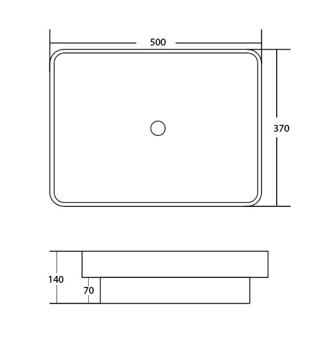 Riva Logan Square Semi-Inset Basin 500mm - Matt White