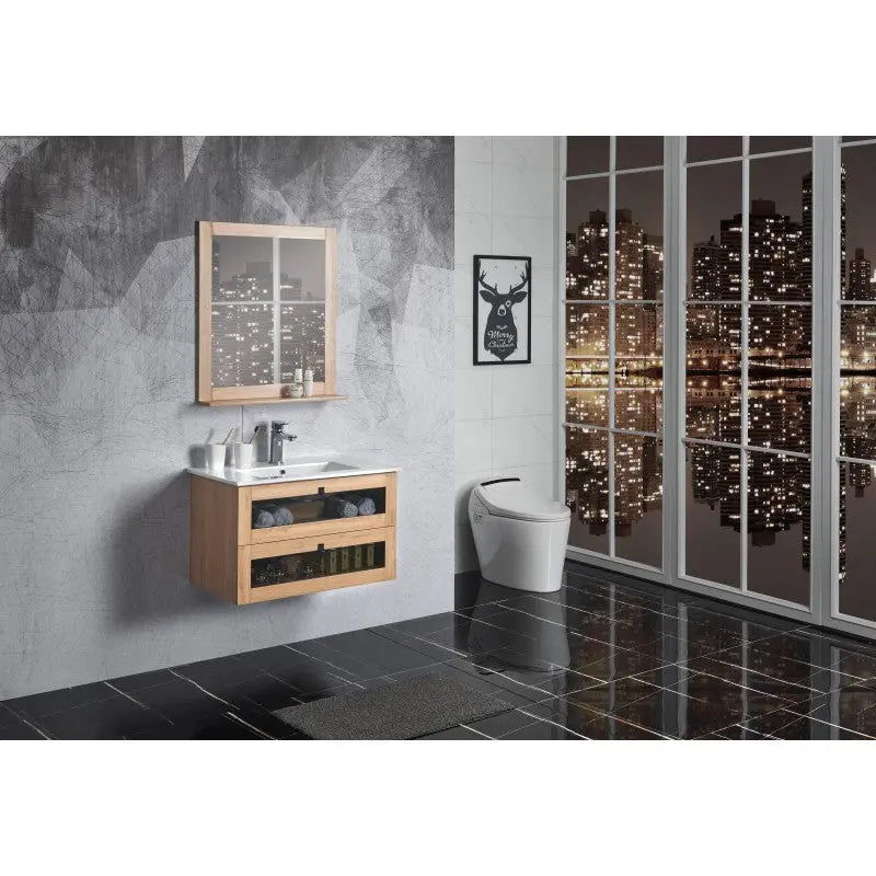 Belbagno Belbagno Manhattan Wall Hung Vanity 800mm - White Oak Belbagno