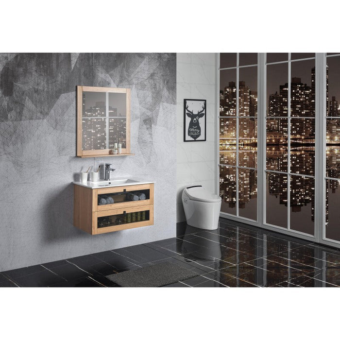 Belbagno Manhattan Wall Hung Vanity 800mm - White Oak