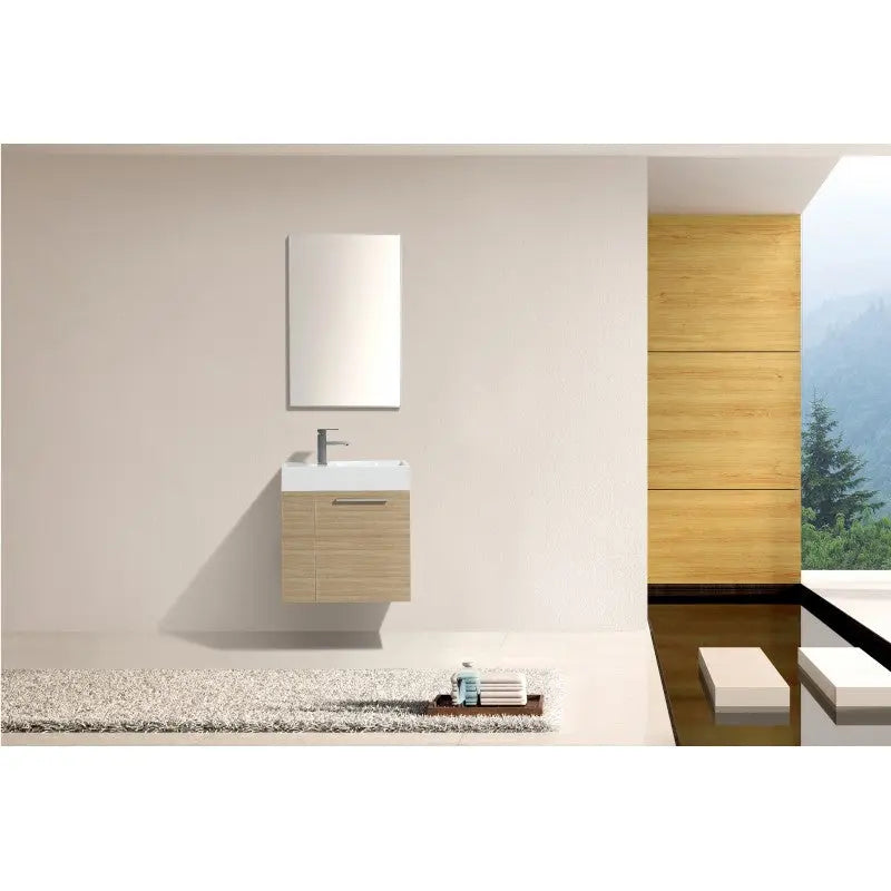 Belbagno - Belbagno Maria Wall Hung Vanity 600mm -  White Oak - Aqualux Bathrooms