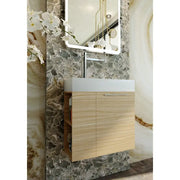Belbagno - Belbagno Maria Wall Hung Vanity 600mm -  White Oak - Aqualux Bathrooms
