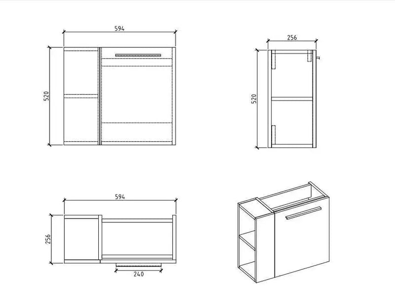 Belbagno - Belbagno Maria Wall Hung Vanity 600mm -  White Oak - Aqualux Bathrooms