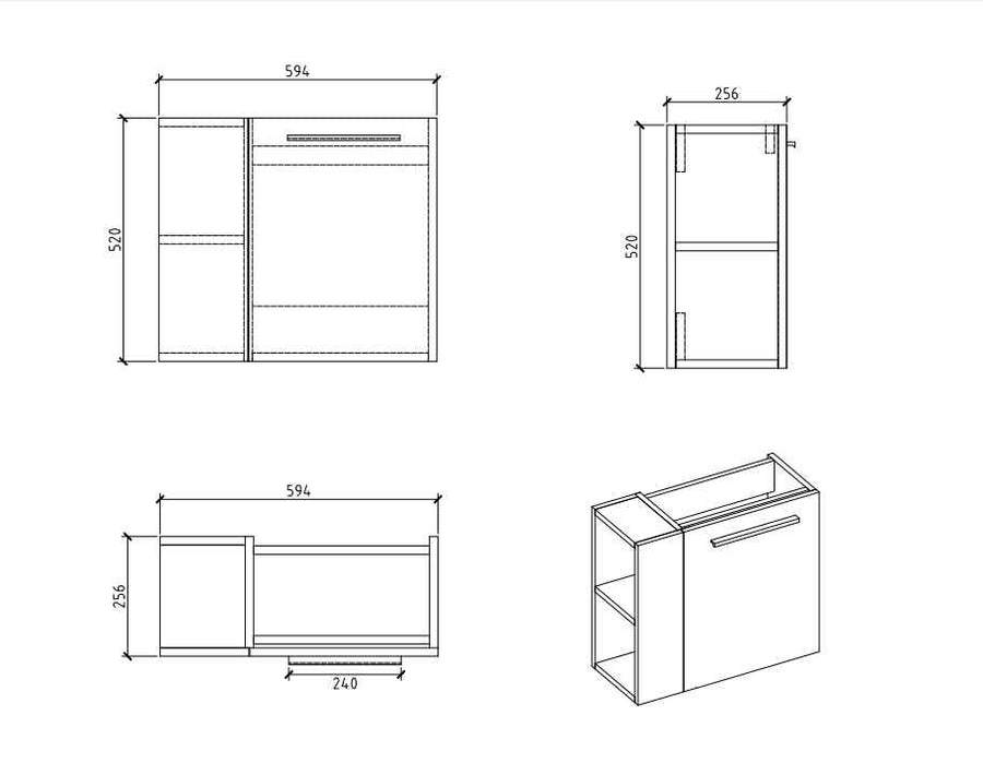 Belbagno Maria Wall Hung Vanity 600mm -  White Oak