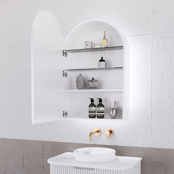 Riva Paris Arch Led Shaving Cabinet 600mm - Matt White