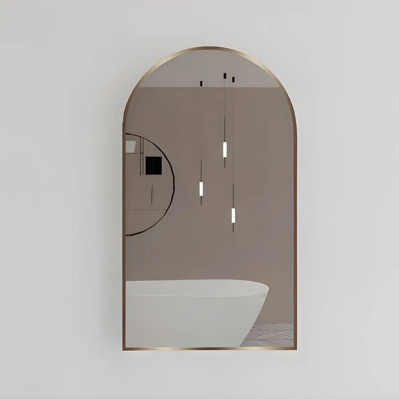 ABS Riva - Riva AR2 Framed Arch Mirror 800mm - Gold Framed - Aqualux Bathrooms