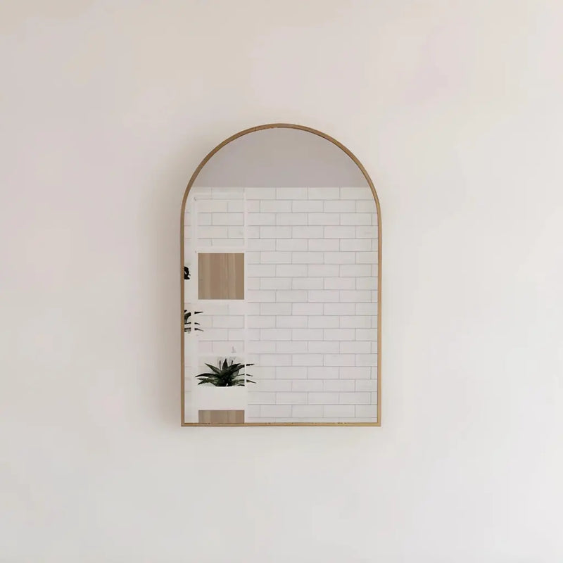 ABS Riva - Riva AR2 Framed Arch Mirror 900mm - Gold Framed - Aqualux Bathrooms