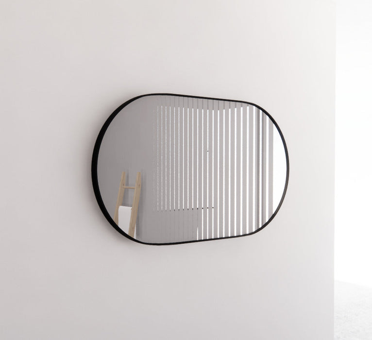 Riva O1 Framed Oval Mirror 1200mm - Black Framed