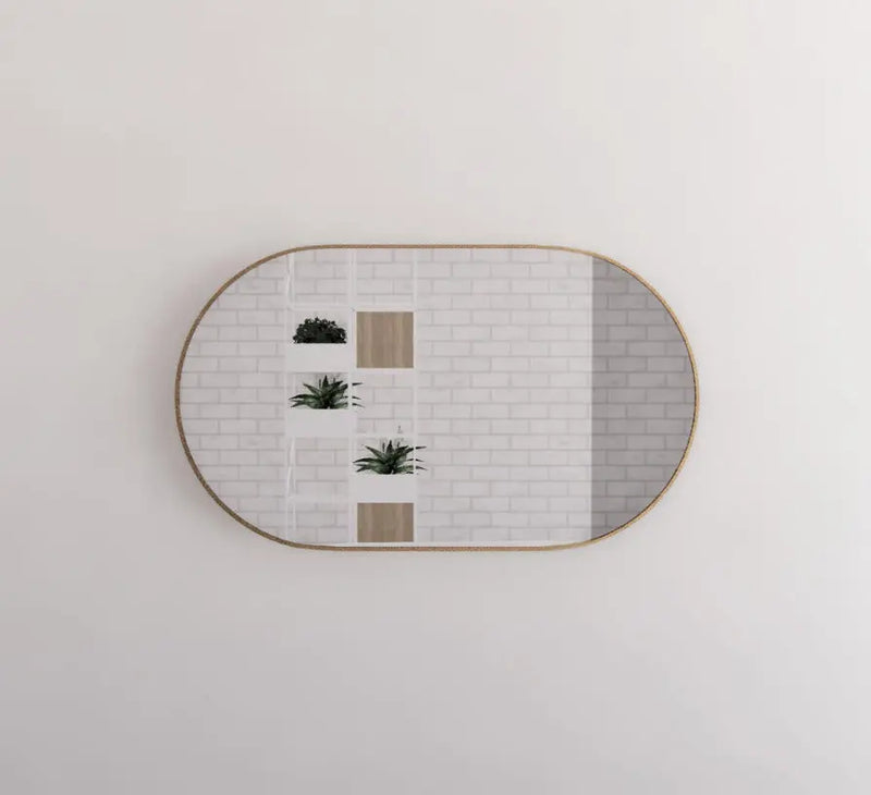 ABS Riva - Riva O1 Framed Oval Mirror 1200mm - Gold Framed - Aqualux Bathrooms