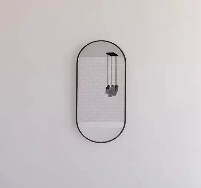 ABS Riva - Riva O1 Framed Oval Mirror 900mm - Black Framed - Aqualux Bathrooms