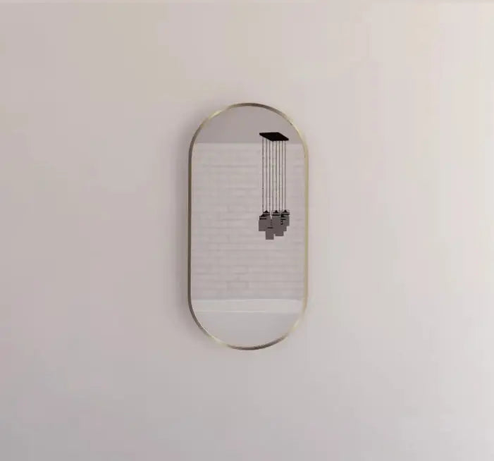 ABS Riva - Riva O1 Framed Oval Mirror 900mm - Gold Framed - Aqualux Bathrooms