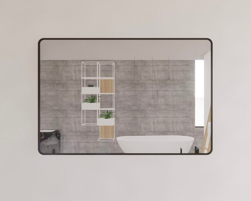 Riva Framed Rectangle Mirror 1200mm - Black Framed