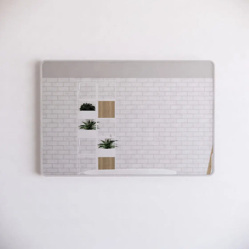 ABS Riva - Riva Framed Rectangle Mirror 1200mm - Brushed Nickel - Aqualux Bathrooms