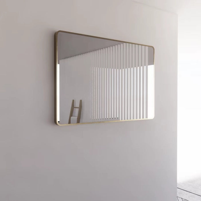 Riva Framed Rectangle Mirror 1200mm - Gold Framed