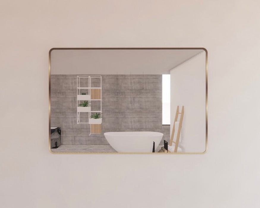 Riva Framed Rectangle Mirror 1200mm - Gold Framed