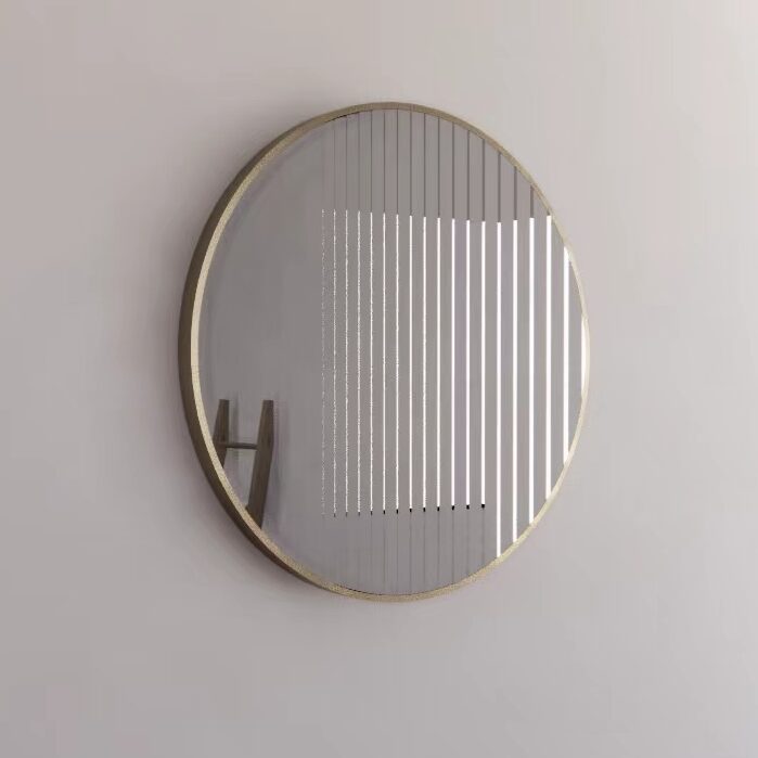 Riva Framed Round Mirror 600mm - Gold Framed