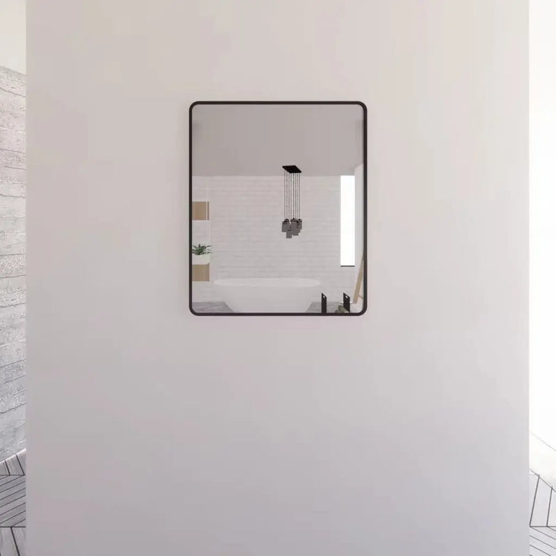 ABS Riva - Riva Framed Rectangle Mirror 900mm - Black Framed - Aqualux Bathrooms
