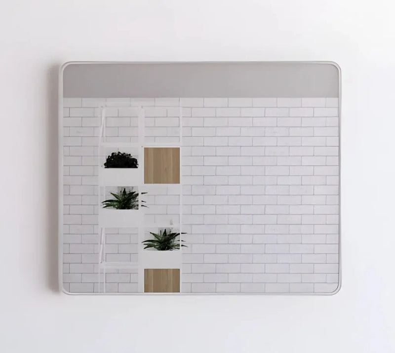 ABS Riva - Riva Framed Rectangle Mirror 900mm - Brushed Nickel - Aqualux Bathrooms