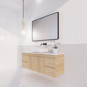 ABS Riva - Riva MF Single Bowl Wall Hung Vanity 1500mm - Light Oak - Aqualux Bathrooms