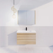 ABS Riva - Riva MF Wall Hung Vanity 900mm - Light Oak - Aqualux Bathrooms