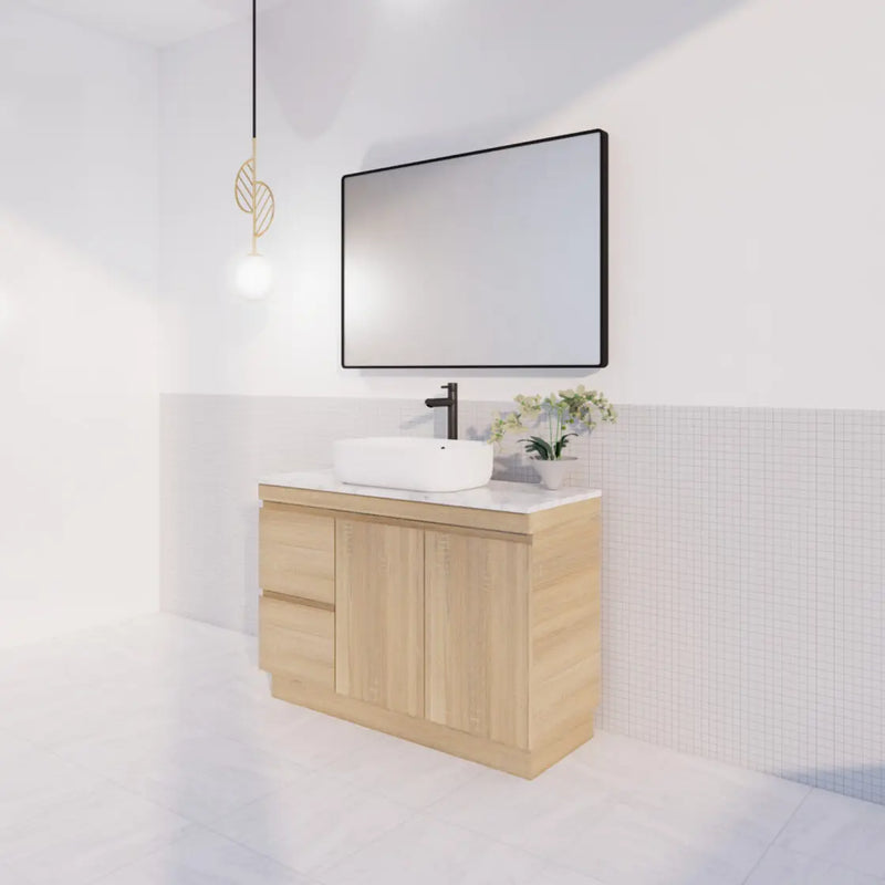ABS Riva - Riva MFL2 Single Bowl Freestanding Vanity 1200mm - Light Oak - Aqualux Bathrooms