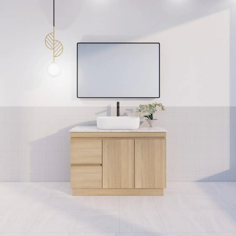 ABS Riva - Riva MFL2 Single Bowl Freestanding Vanity 1200mm - Light Oak - Aqualux Bathrooms
