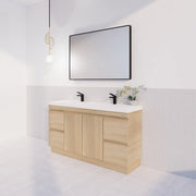 ABS Riva - Riva MFL2 Double Bowl Freestanding Vanity 1500mm - Light Oak - Aqualux Bathrooms