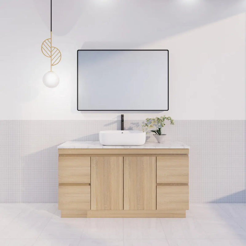 ABS Riva - Riva MFL2 Single Bowl Freestanding Vanity 1500mm - Light Oak - Aqualux Bathrooms