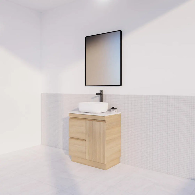 ABS Riva - Riva MFL2 Freestanding Vanity 750mm - Light Oak - Aqualux Bathrooms