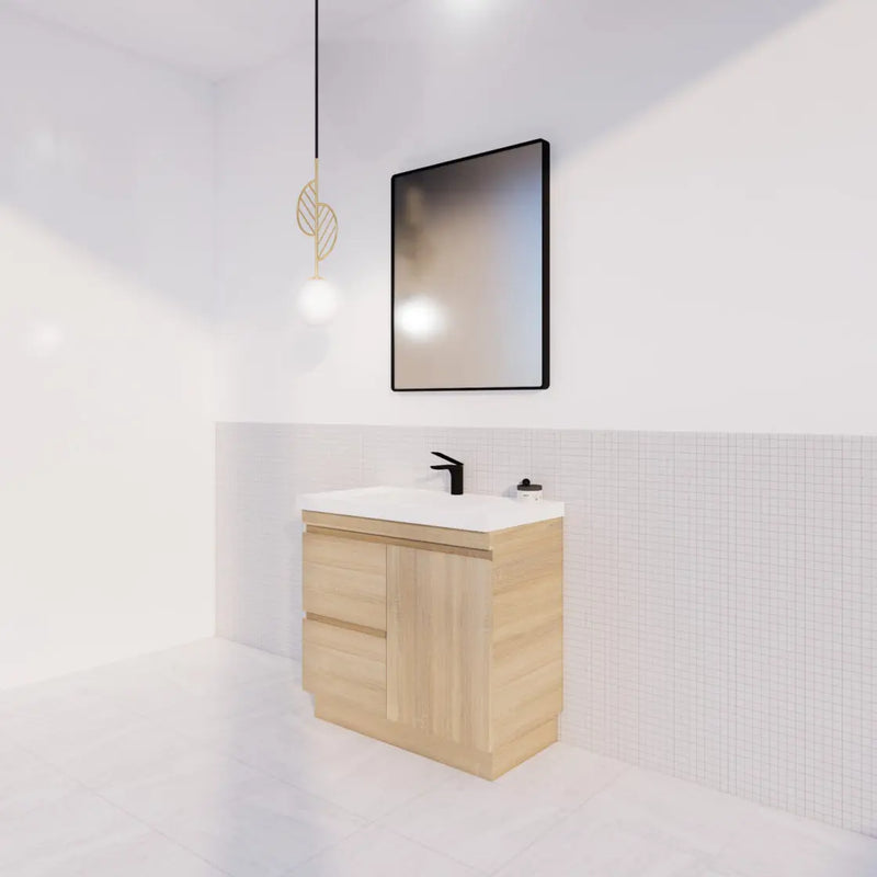 ABS Riva - Riva MFL2 Freestanding Vanity 900mm - Light Oak - Aqualux Bathrooms