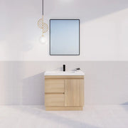 ABS Riva - Riva MFL2 Freestanding Vanity 900mm - Light Oak - Aqualux Bathrooms
