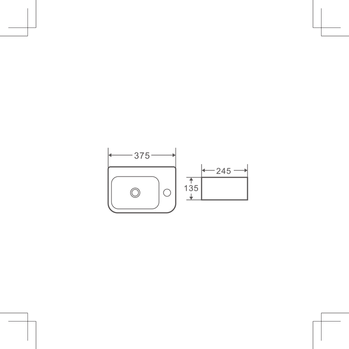 Mini 37R Compact Wall Hung Basin