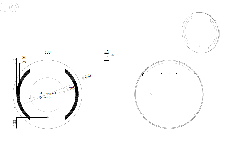 Riva R1 Frameless Round Led Mirror With 3 Colour Lights Frontlit 600mm