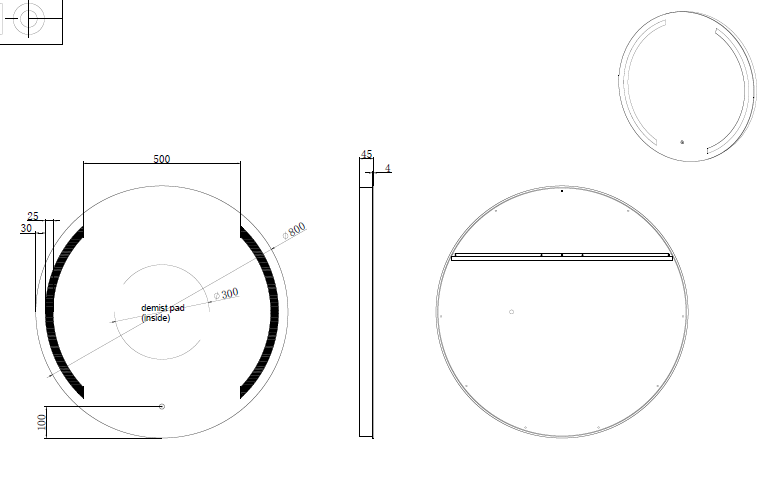 Riva R1 Frameless Round Led Mirror With 3 Colour Lights Frontlit 800mm