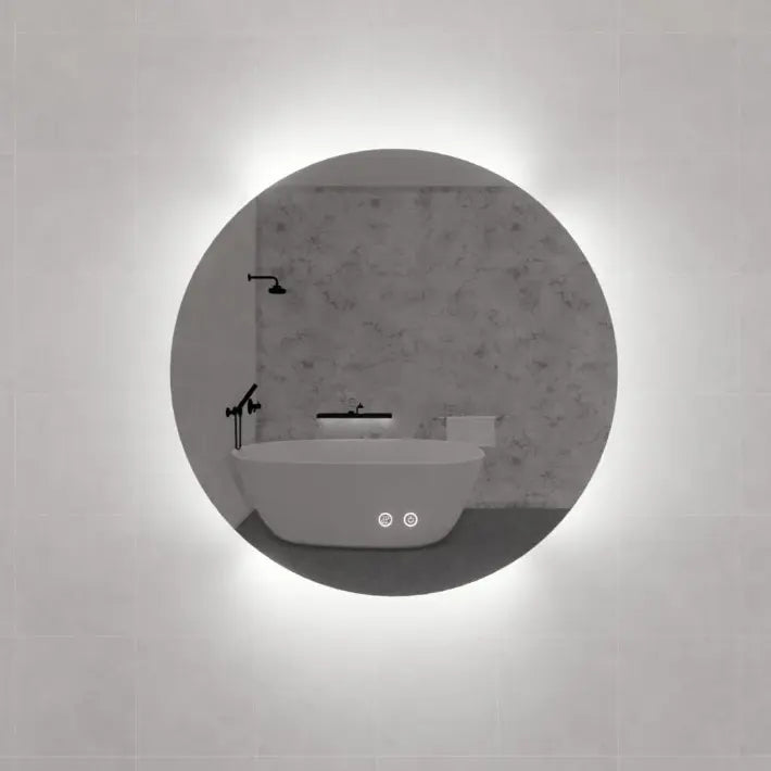 ABS Riva - Riva R4 Frameless Round Led Mirror With 3 Colour Lights Backlit 800mm - Aqualux Bathrooms