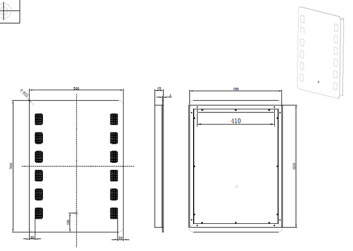 Riva S1 Frameless Rectangle Led Mirror With 3 Colour Lights Frontlit 500mm