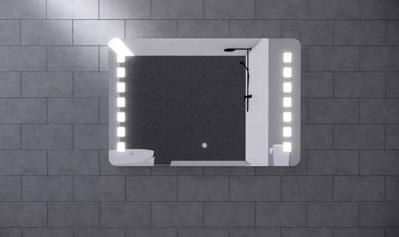ABS Riva - Riva S1 Frameless Rectangle Led Mirror With 3 Colour Lights Frontlit 900mm - Aqualux Bathrooms