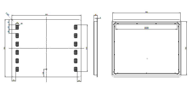 Riva S1 Frameless Rectangle Led Mirror With 3 Colour Lights Frontlit 900mm