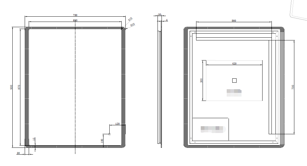 Riva S3 Frameless Rectangle Led Mirror With 3 Colour Lights Frontlit 750mm