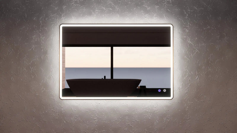 ABS Riva - Riva S4 Framed Rectangle LED Mirror With 3 Colour Lights 1200mm- Gold Framed - Aqualux Bathrooms