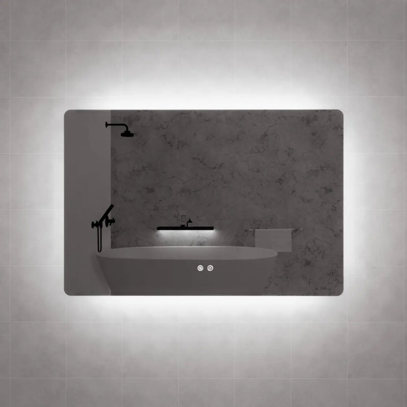 ABS Riva - Riva S5 Frameless Rectangle LED Mirror With 3 Colour Lights Backlit 1200mm - Aqualux Bathrooms